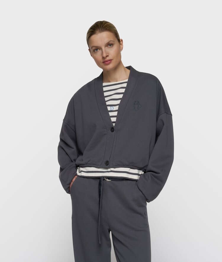 10DAYS Reversible cardigan fleece steel blue 10Days