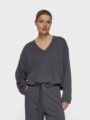10DAYS V-neck balloon sweater steel blue