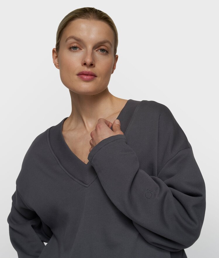 10DAYS V-neck balloon sweater steel blue 10Days