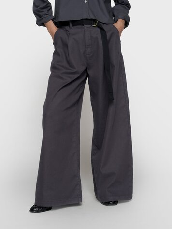 10DAYS Wide pants jog twill steel blue