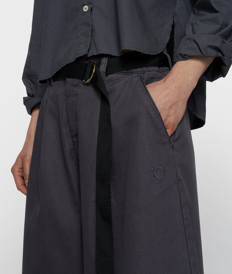 10DAYS Wide pants jog twill steel blue 10Days