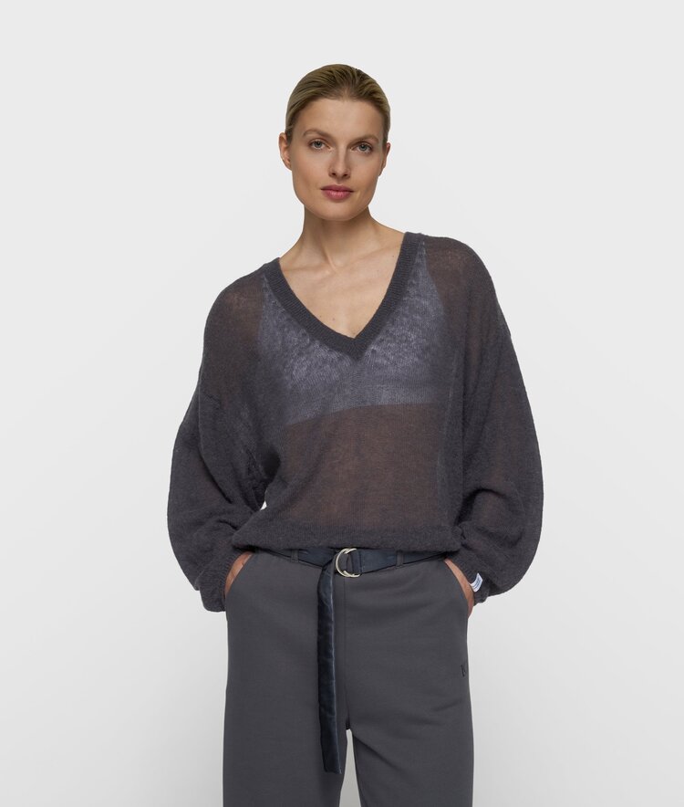 10DAYS Thin knit sweater steel blue 10Days