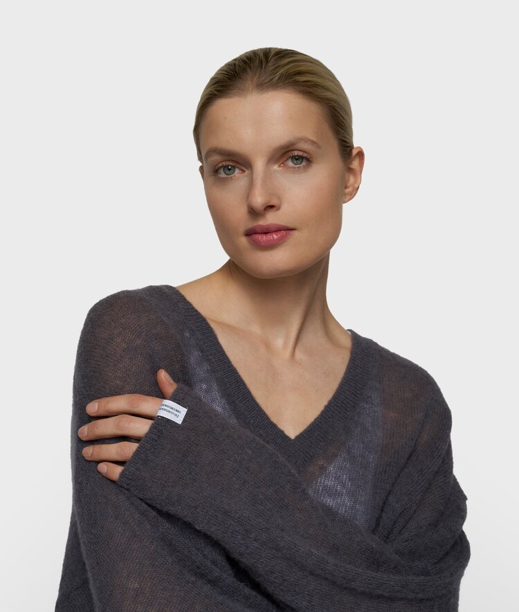 10DAYS Thin knit sweater steel blue 10Days