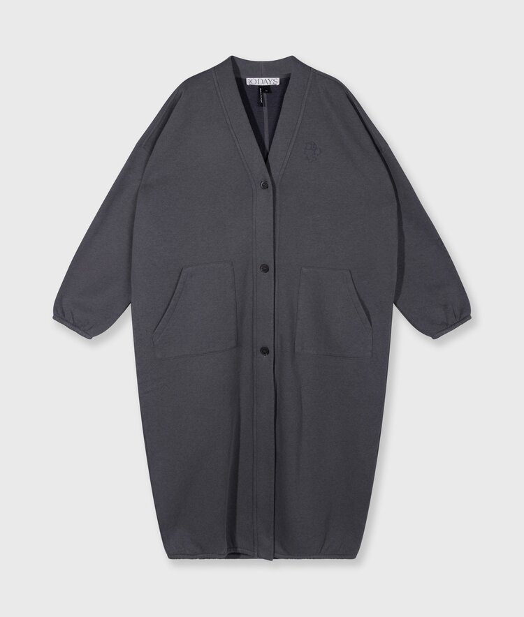 10DAYS Long baseball cardigan steel blue 10Days