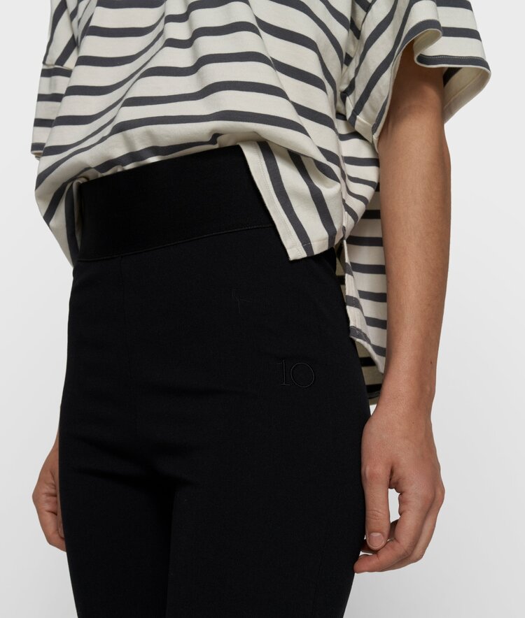 10DAYS Wide tee stripes ecru/steel blue 10Days