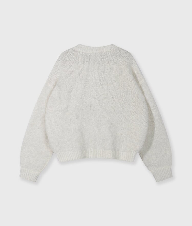 10DAYS Hairy knit cardigan ecru 10Days