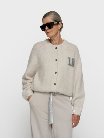 10DAYS Hairy knit cardigan ecru