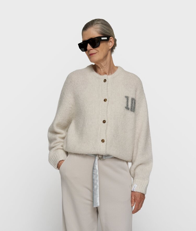 10DAYS Hairy knit cardigan ecru 10Days