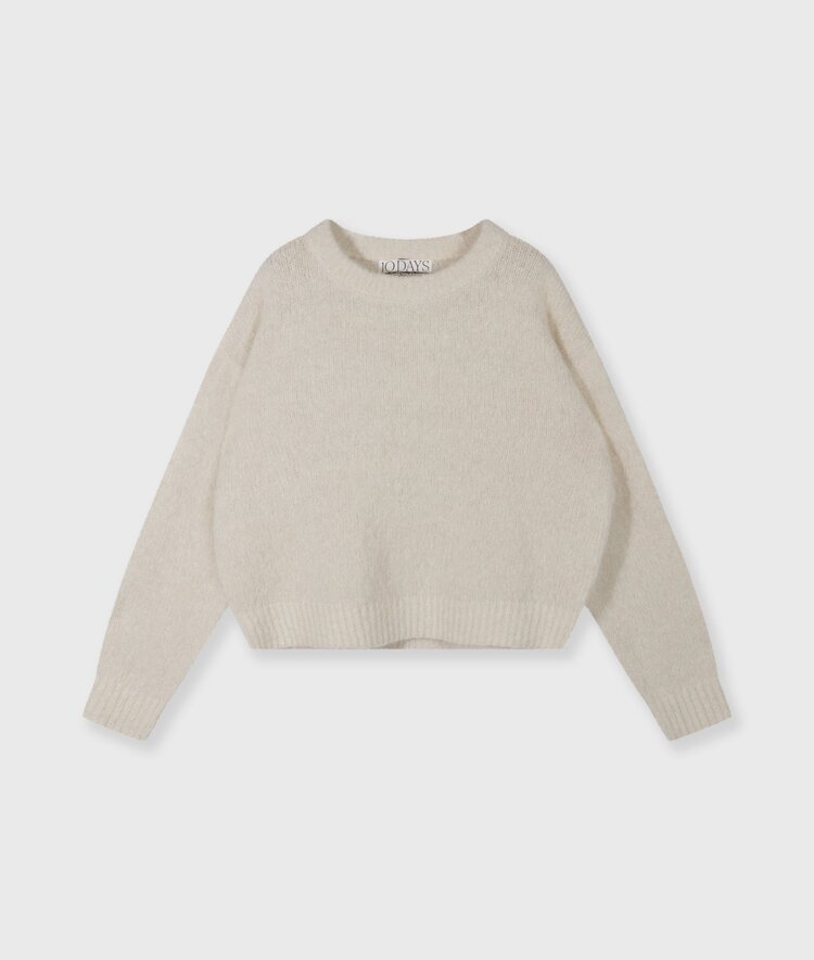 10DAYS Hairy knit sweater lurex ecru 10Days