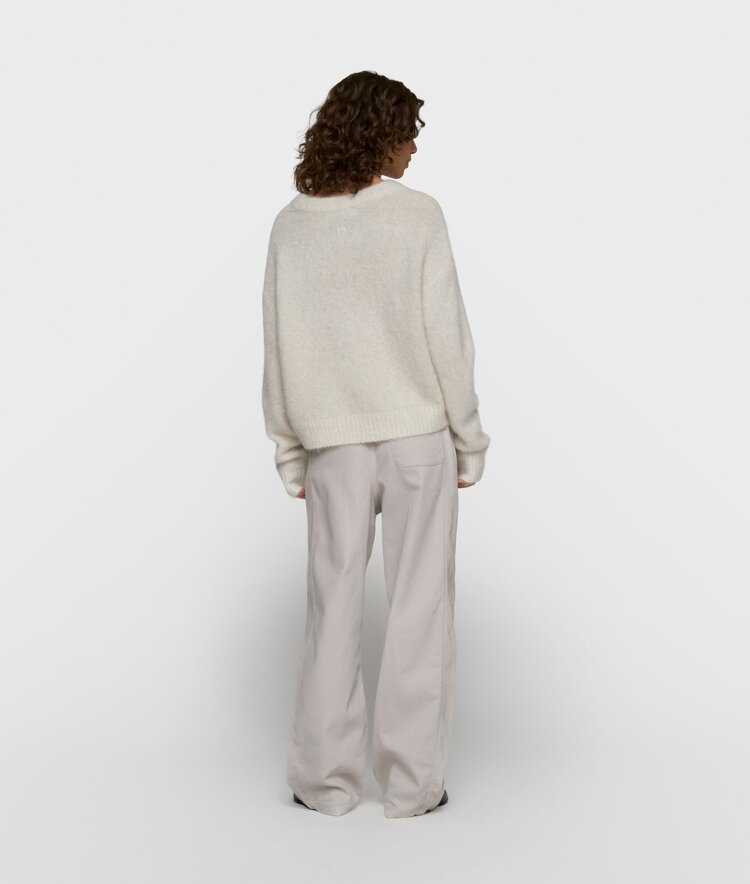 10DAYS Hairy knit sweater lurex ecru 10Days