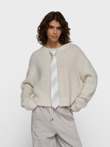 10DAYS Hairy knit sweater lurex ecru