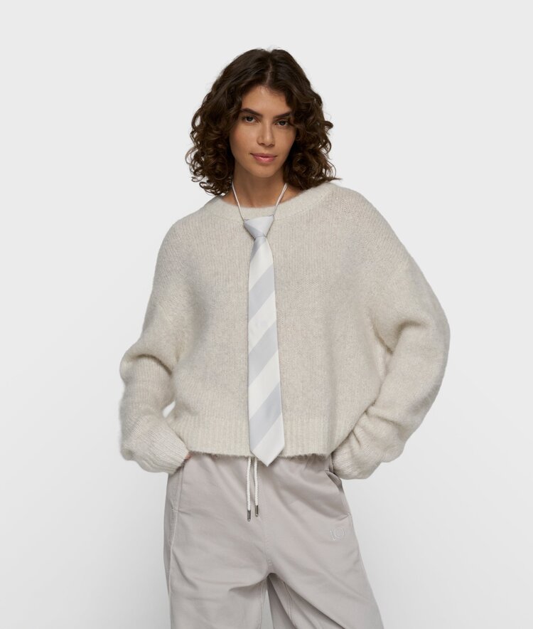10DAYS Hairy knit sweater lurex ecru 10Days