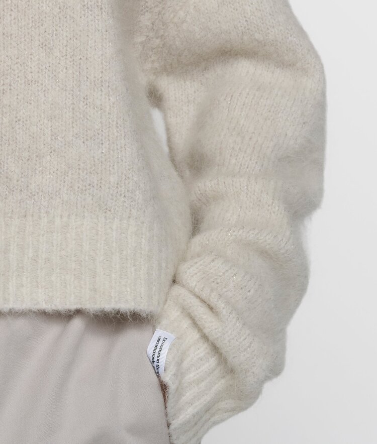 10DAYS Hairy knit sweater lurex ecru 10Days