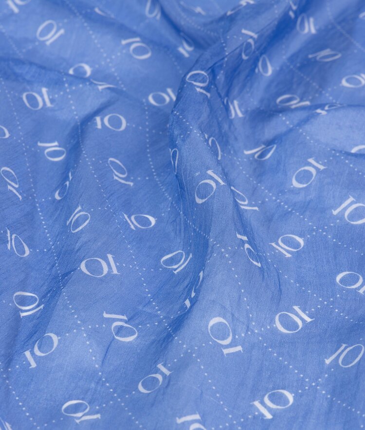 10DAYS Silk scarf monogram ultramarine 10Days
