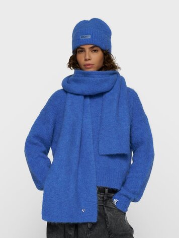10DAYS Hairy knit scarf ultramarine