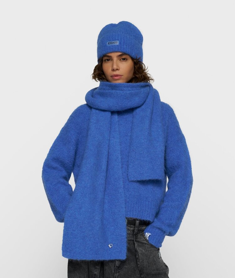 10DAYS Hairy knit scarf ultramarine 10Days