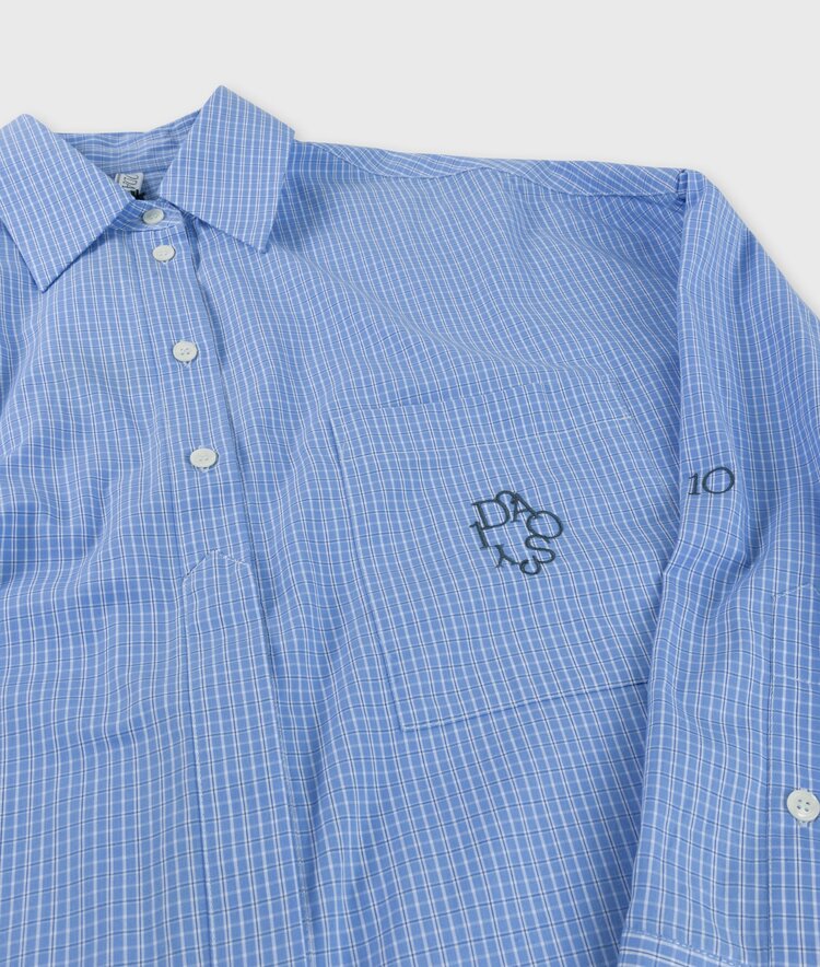 10DAYS Long sleeve shirt check ultramarine 10Days