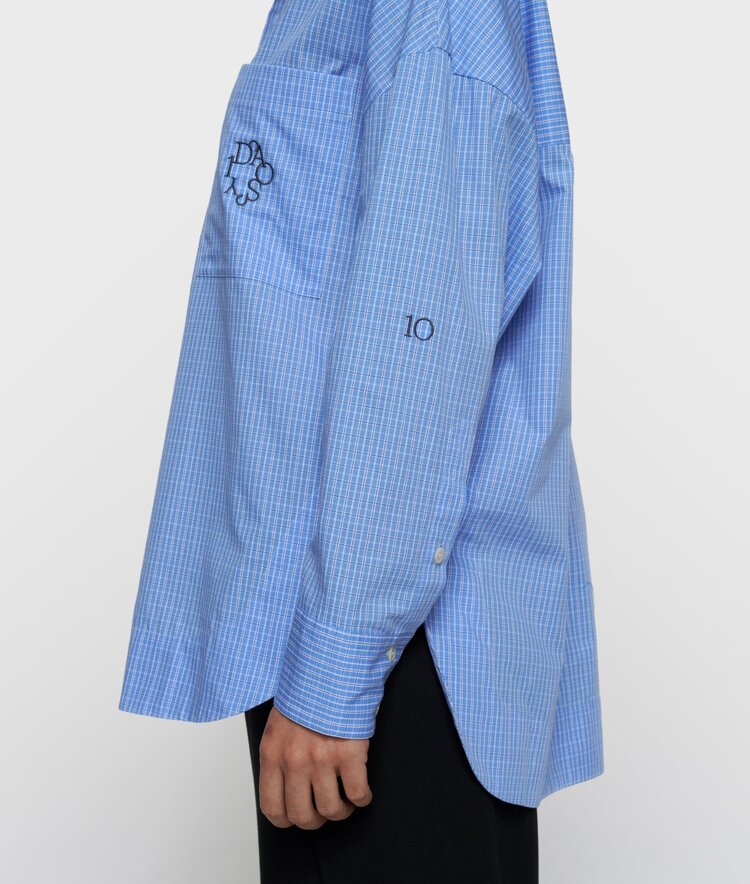 10DAYS Long sleeve shirt check ultramarine 10Days