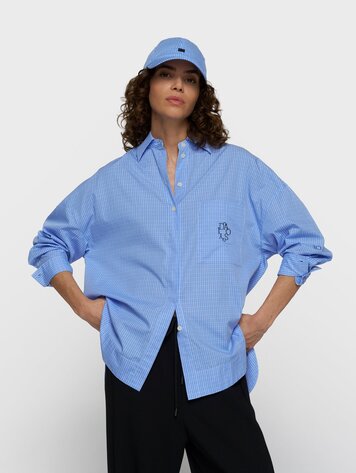 10DAYS Long sleeve shirt check ultramarine
