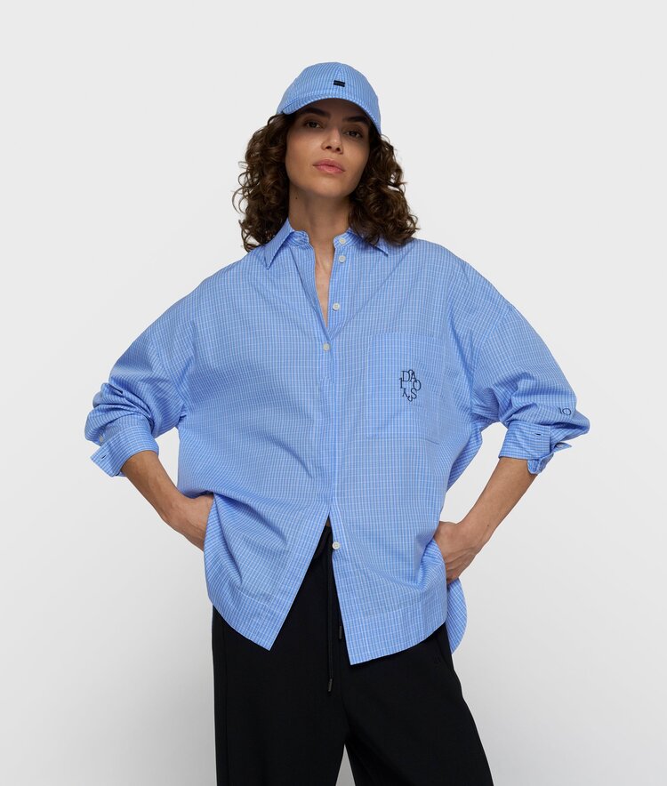10DAYS Long sleeve shirt check ultramarine 10Days