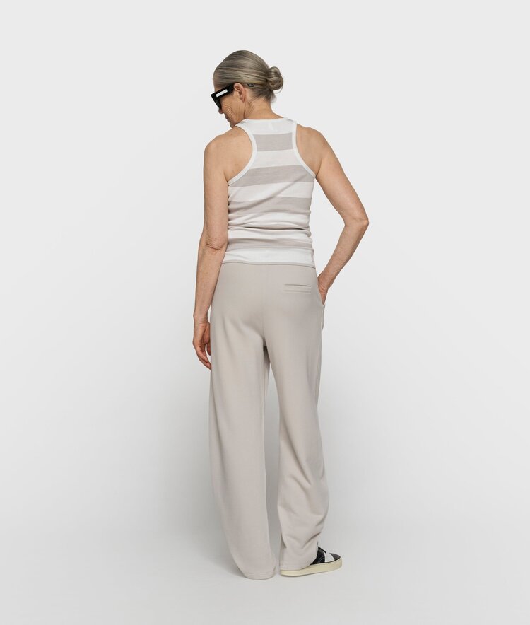 10DAYS Tank top rib stripes white/stone 10Days