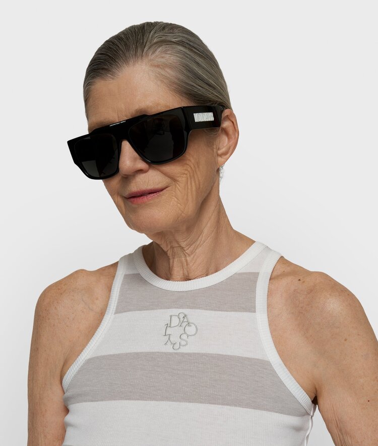 10DAYS Tank top rib stripes white/stone 10Days