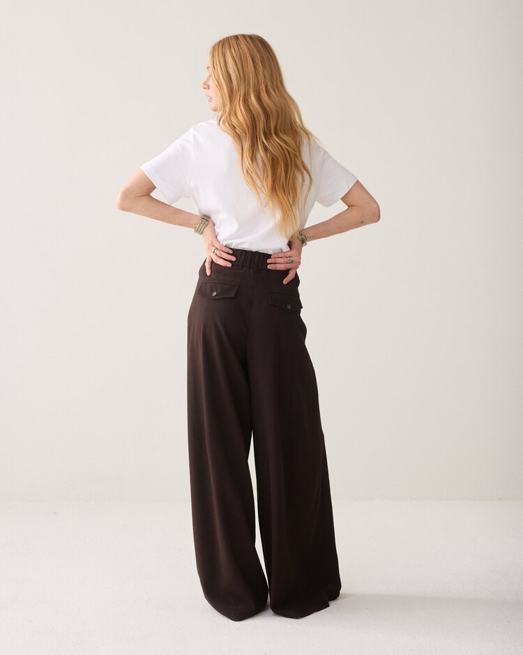 Summum Woman Trousers viscose twill dark chocolate Summum Woman