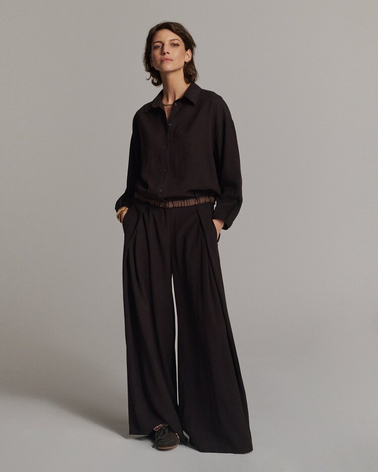 Summum Woman Trousers viscose twill dark chocolate Summum Woman