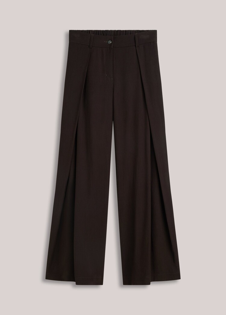 Summum Woman Trousers viscose twill dark chocolate Summum Woman