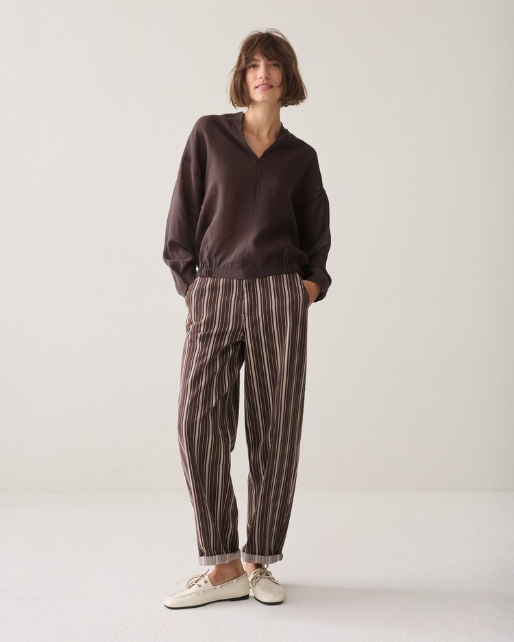 Summum Woman Top v-neck lyocell blend dark chocolate Summum Woman