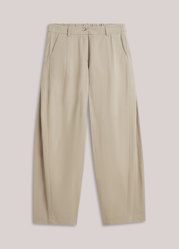 Summum Woman Trousers barrel fit cotton light taupe Summum Woman