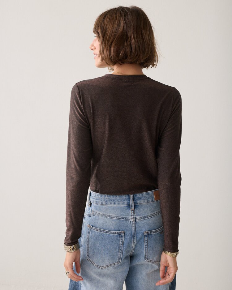 Summum Woman Top soft lurex dark chocolateSummum Woman