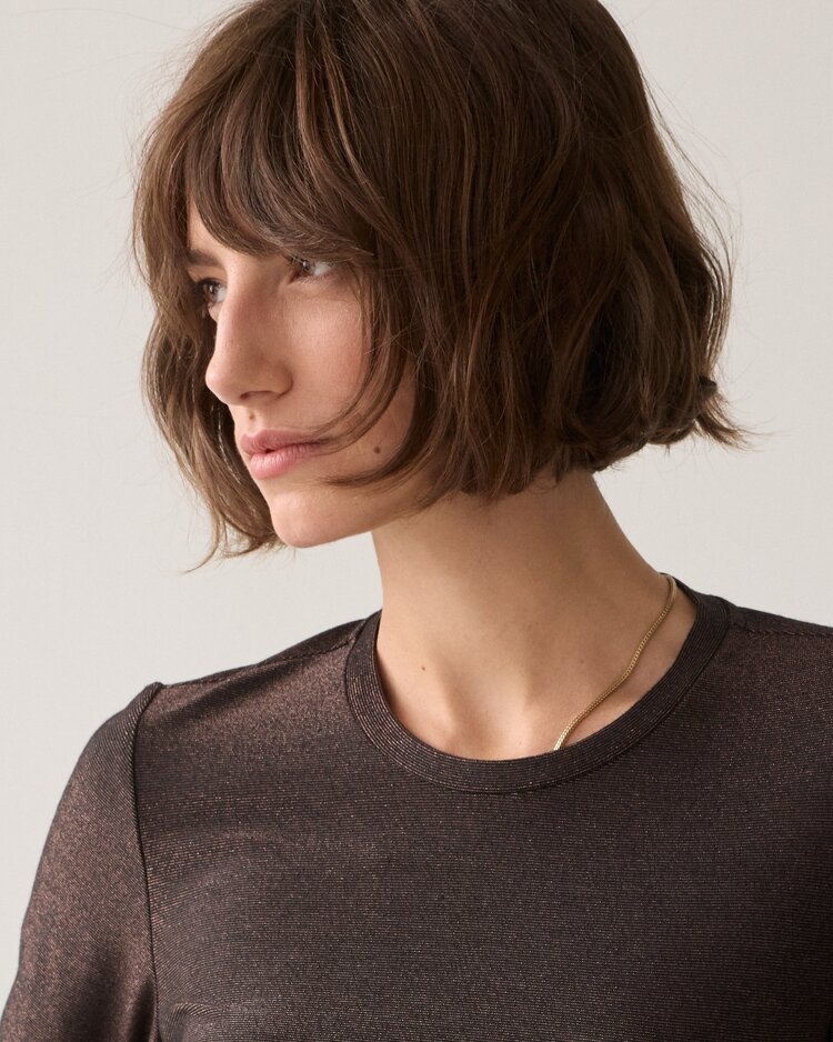 Summum Woman Top soft lurex dark chocolateSummum Woman
