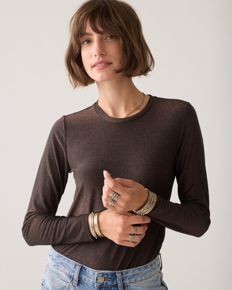 Summum Woman Top soft lurex dark chocolateSummum Woman