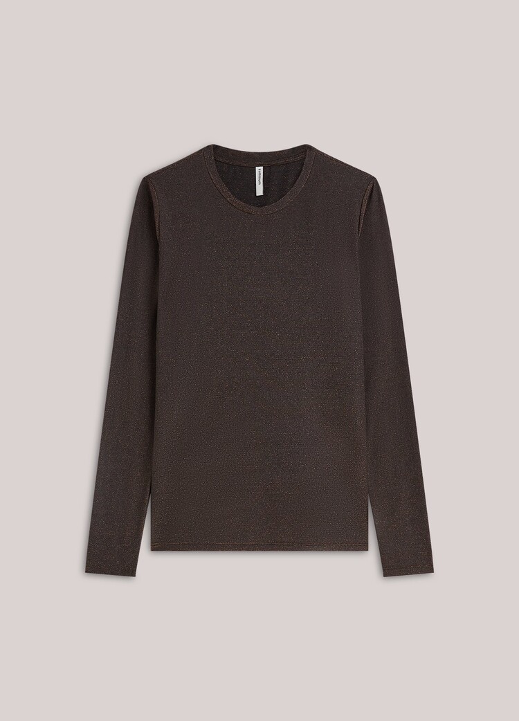 Summum Woman Top soft lurex dark chocolateSummum Woman
