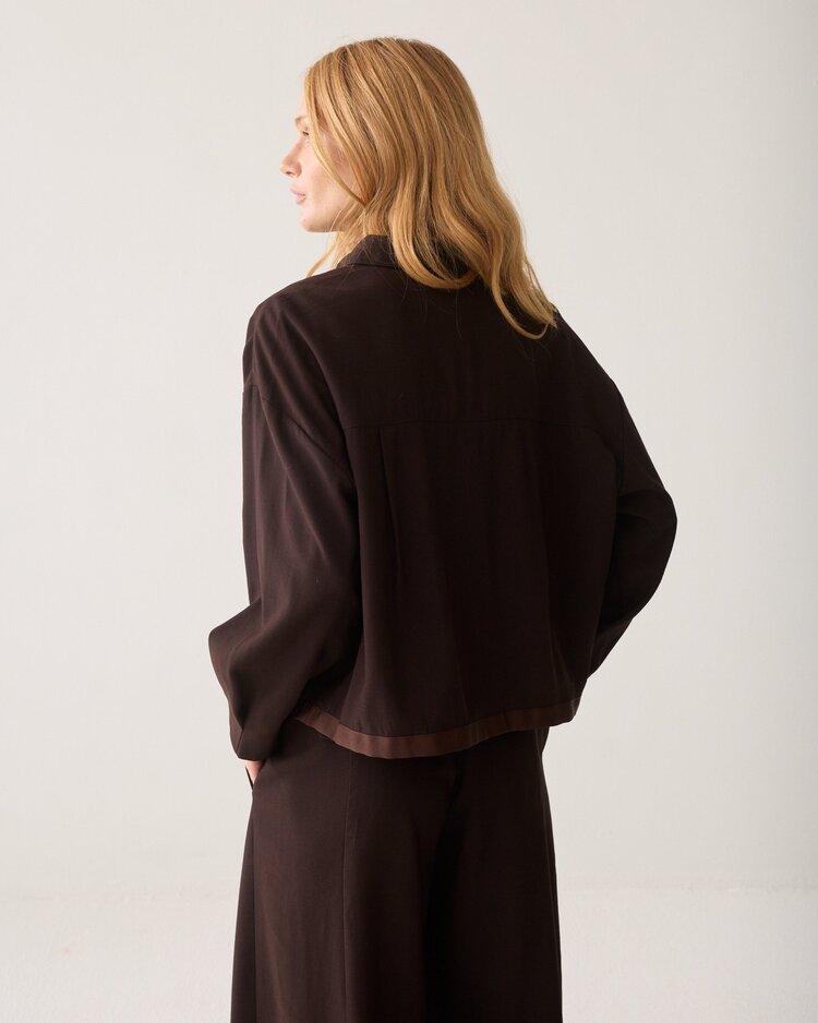 Summum Woman Blouse viscose twill dark chocolate Summum Woman