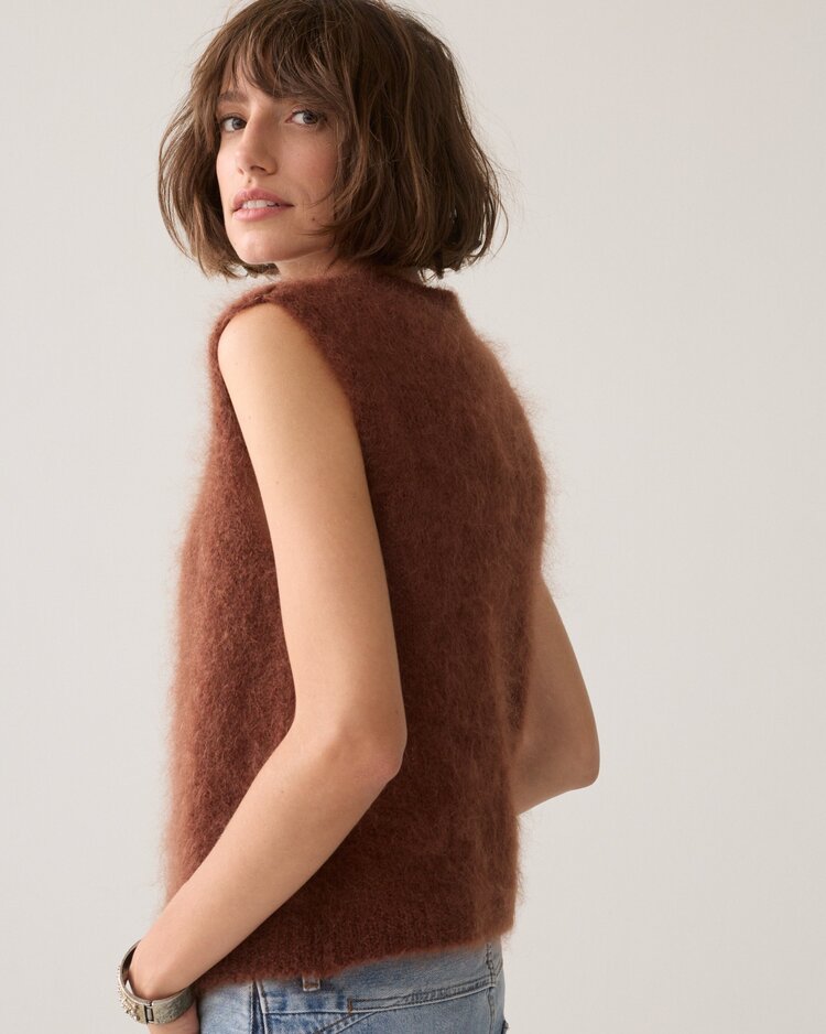 Summum Woman Spencer kid mohair knit toffee Summum Woman