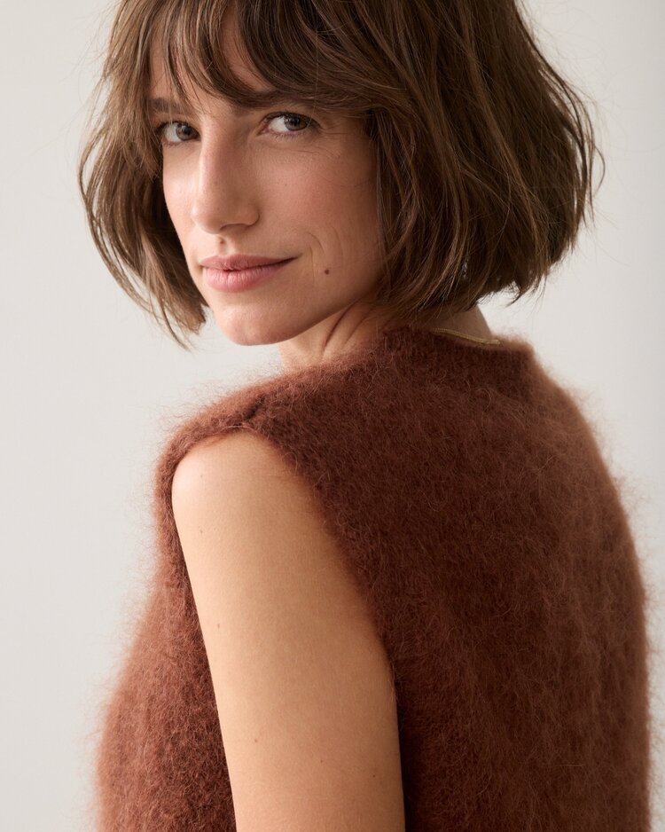 Summum Woman Spencer kid mohair knit toffee Summum Woman