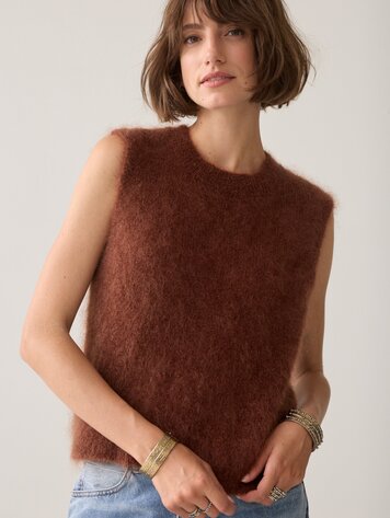 Summum Woman Spencer kid mohair knit toffee