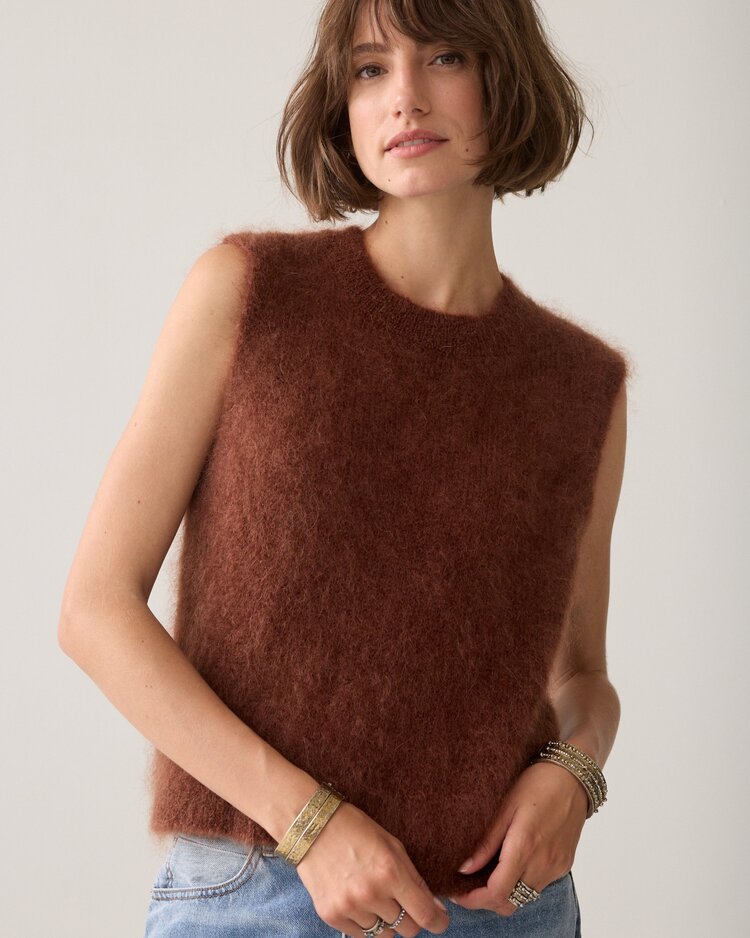 Summum Woman Spencer kid mohair knit toffee Summum Woman