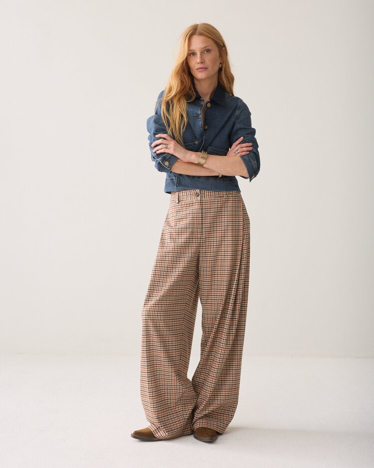 Summum Woman Trousers check goji berry Summum Woman
