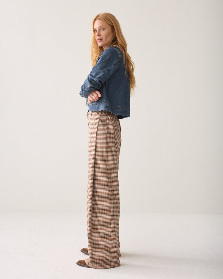 Summum Woman Trousers check goji berry Summum Woman