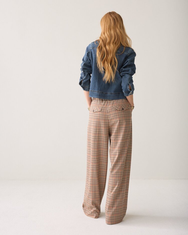 Summum Woman Trousers check goji berry Summum Woman
