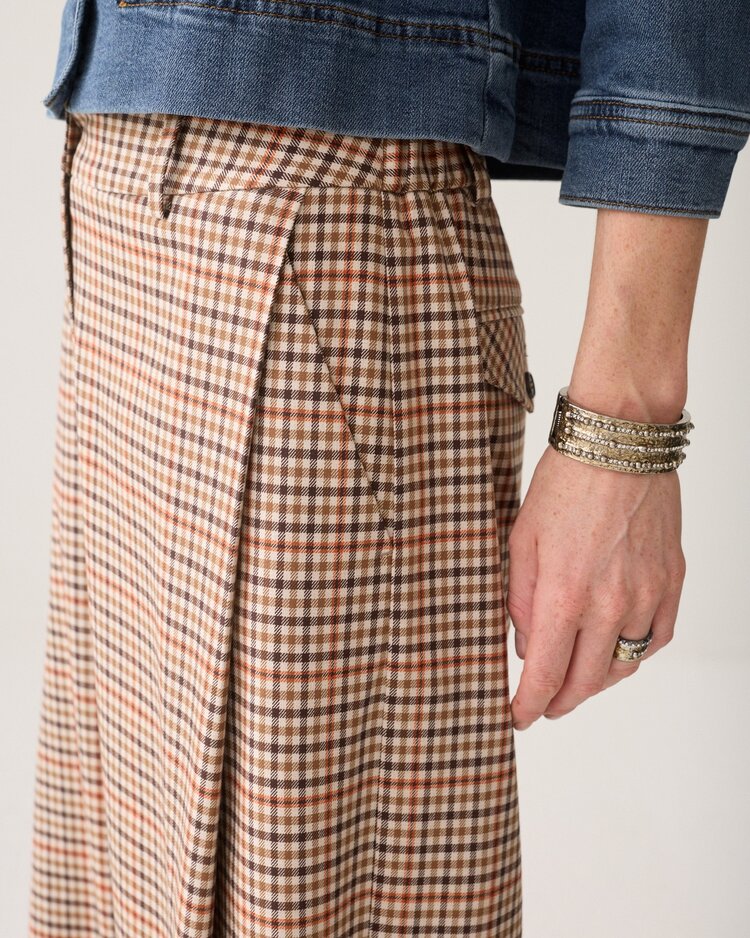 Summum Woman Trousers check goji berry Summum Woman