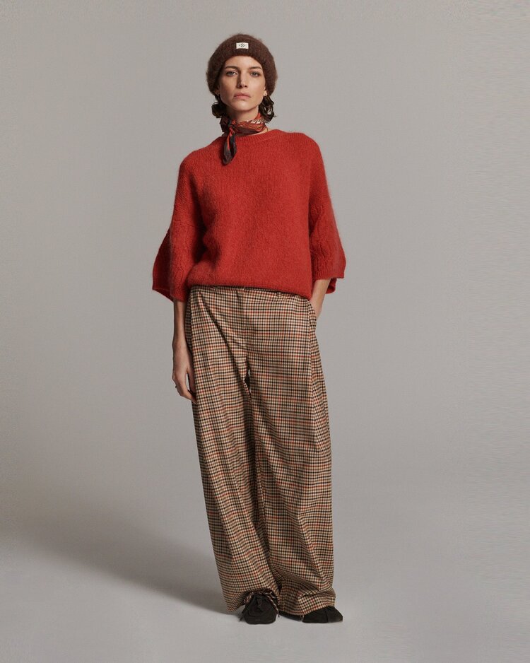 Summum Woman Trousers check goji berry Summum Woman