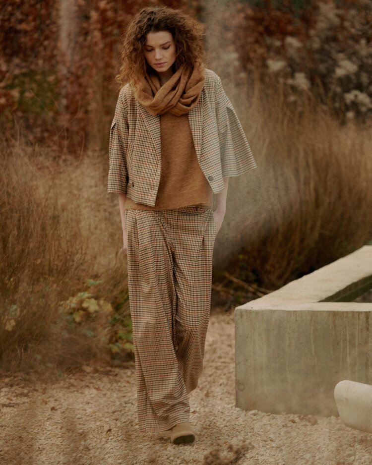 Summum Woman Trousers check goji berry Summum Woman