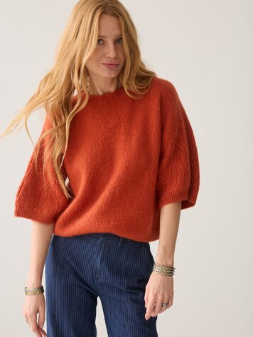 Summum Woman Boxy sweater mohair blend goji berry