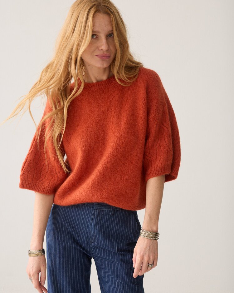 Summum Woman Boxy sweater mohair blend goji berry Summum Woman