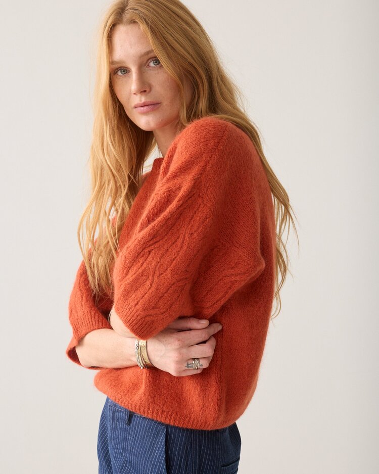 Summum Woman Boxy sweater mohair blend goji berry Summum Woman