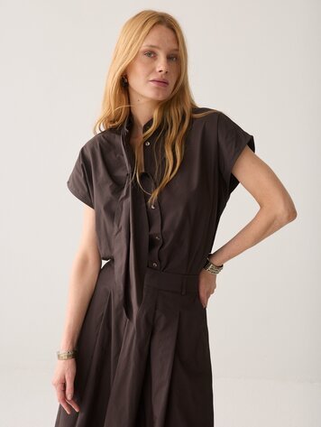 Summum Woman Top taft light dark chocolate